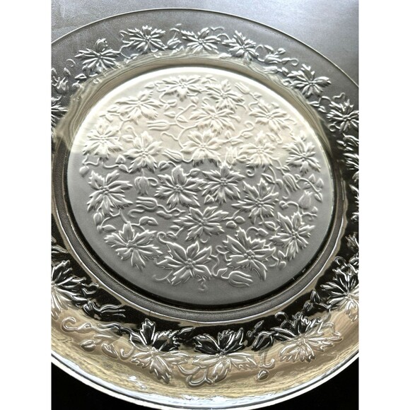 Princess House FANTASIA 13” Large Round Crystal Serving Platter Embossed Floral - Picture 6 of 6